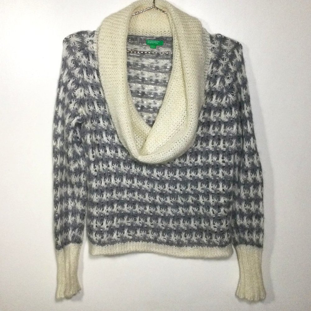 United Colors Benetton Cowl Neck Crop Sweater